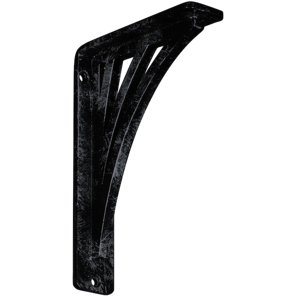 Ekena Millwork Nevio Wrought Iron Bracket, (Single center brace), Antiqued Pewter 1 1/2"W x 5 1/2"D x 8"H BKTM01X05X08SNEAPW - main